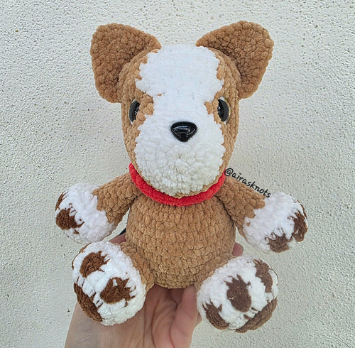 Crochet Corgi Puppy with Red Collar