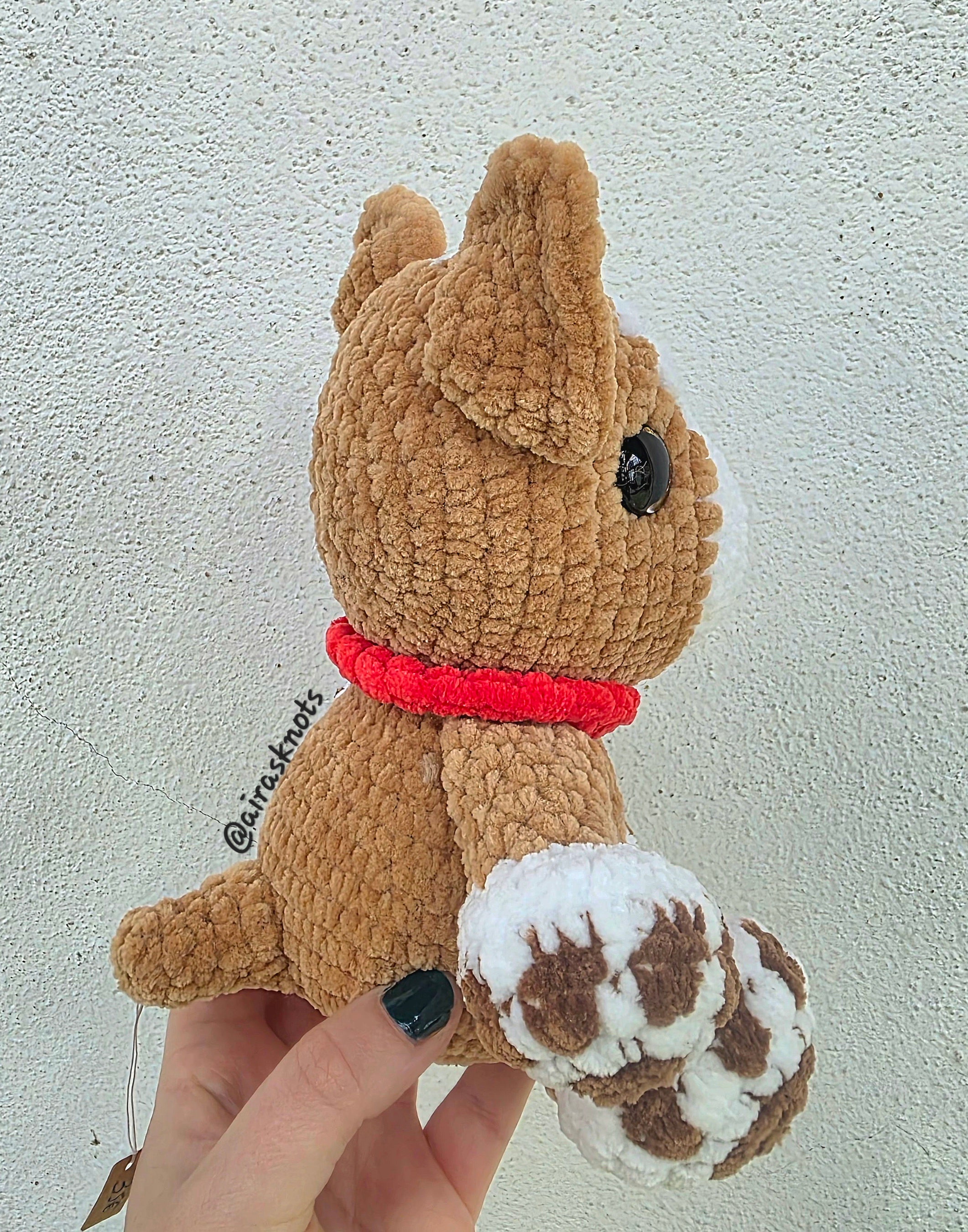 Crochet Corgi Puppy with Red Collar