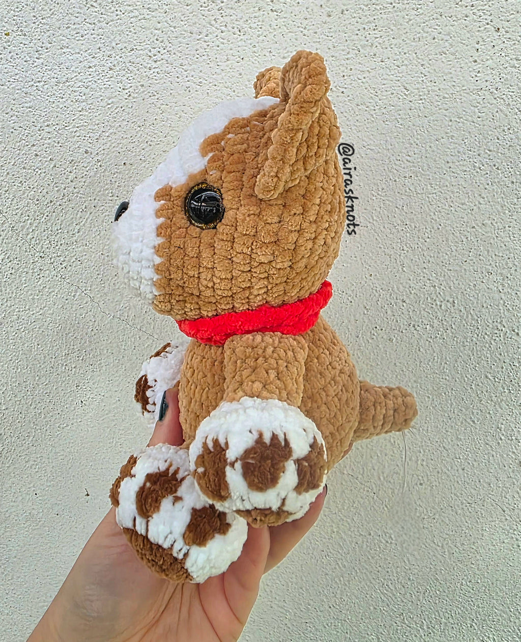 Crochet Corgi Puppy with Red Collar