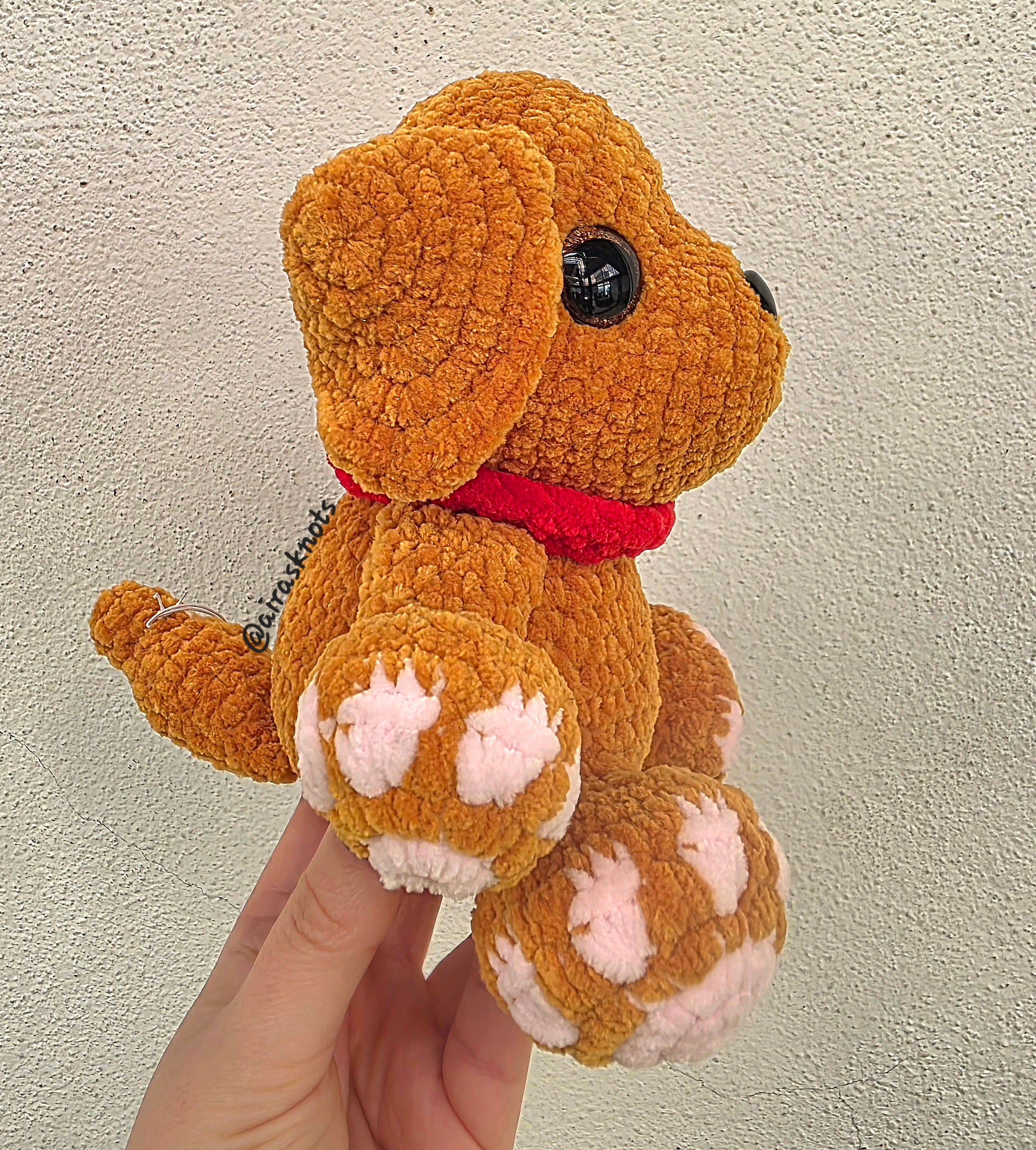 Crochet Golden Retriever Puppy with Red Collar
