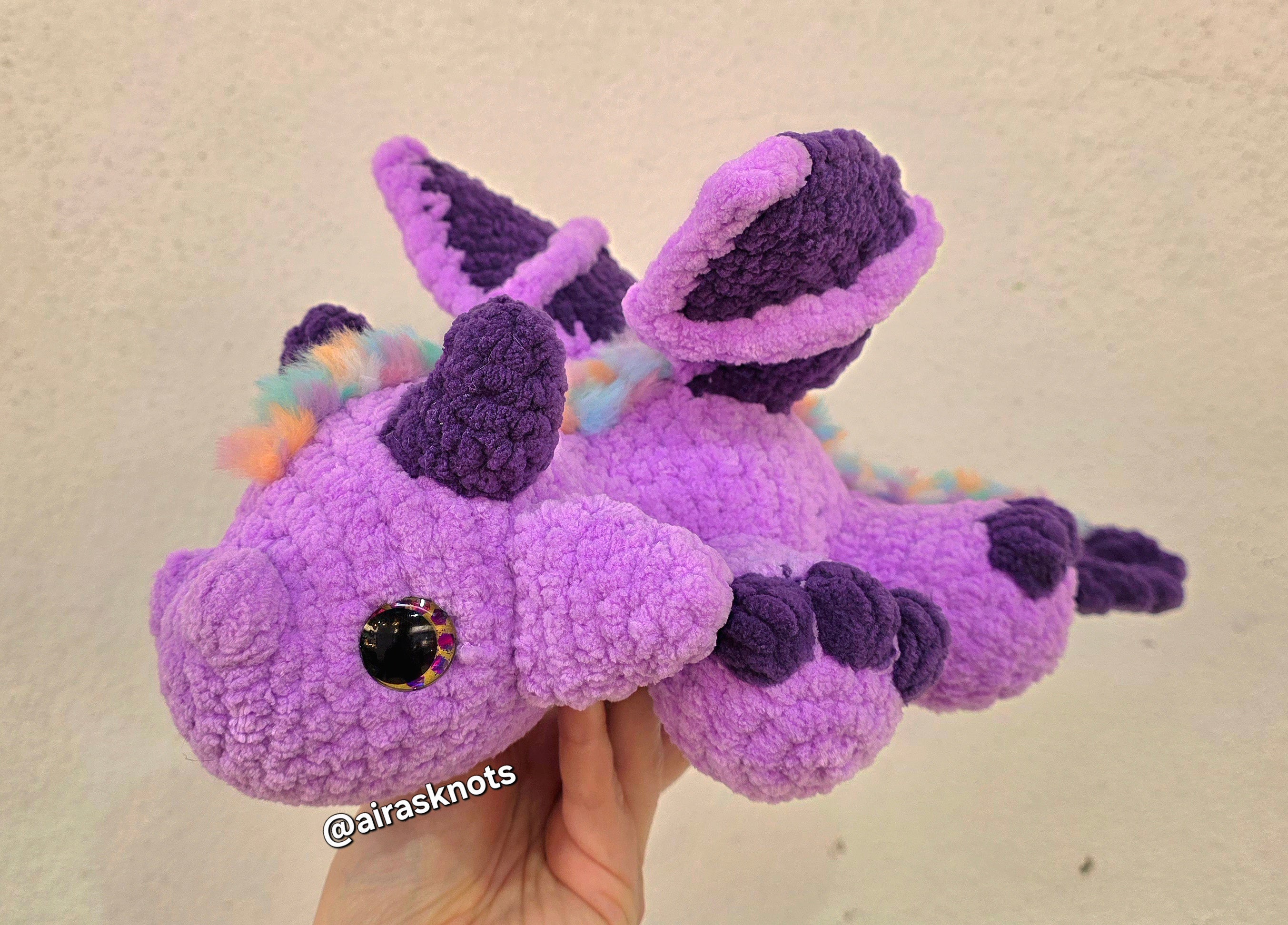 Lilac & Purple Crochet Dragon