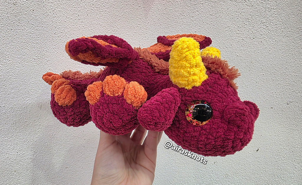 Red & Orange Crochet Dragon