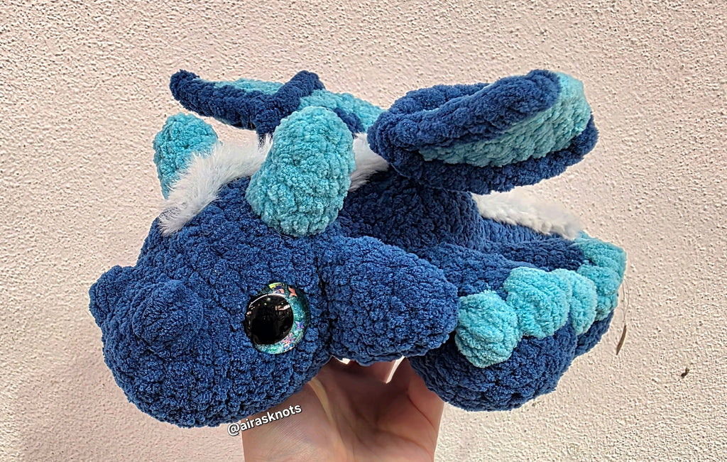 Blue Crochet Dragon