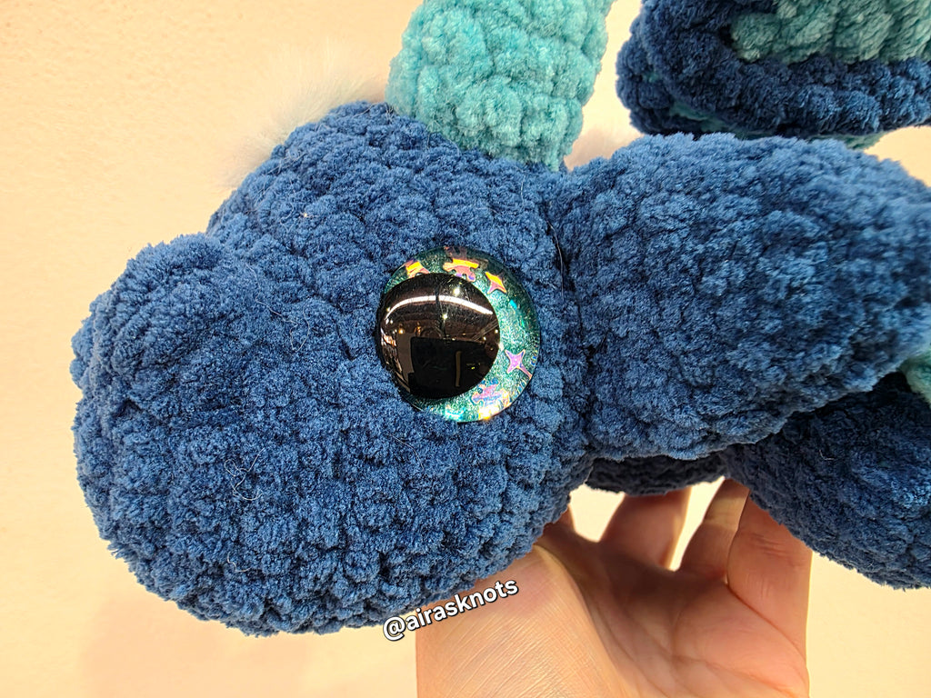 Blue Crochet Dragon