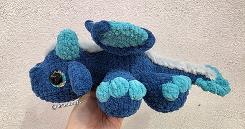 Blue Crochet Dragon