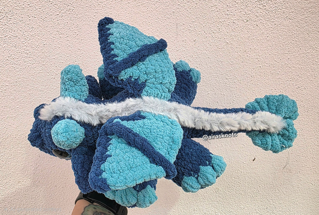 Blue Crochet Dragon