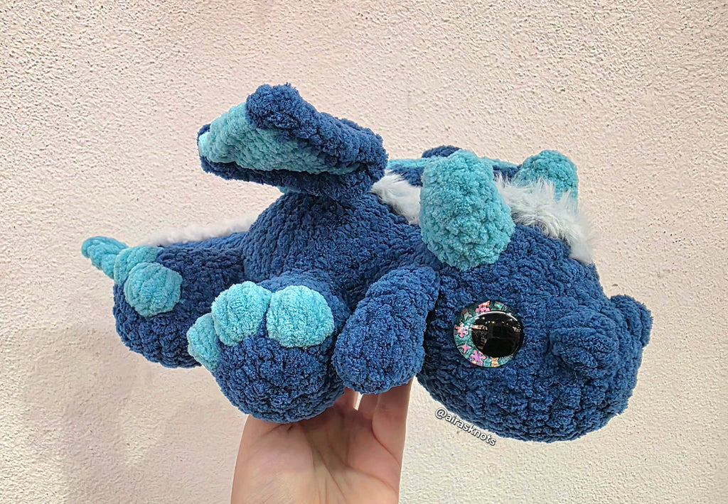 Blue Crochet Dragon