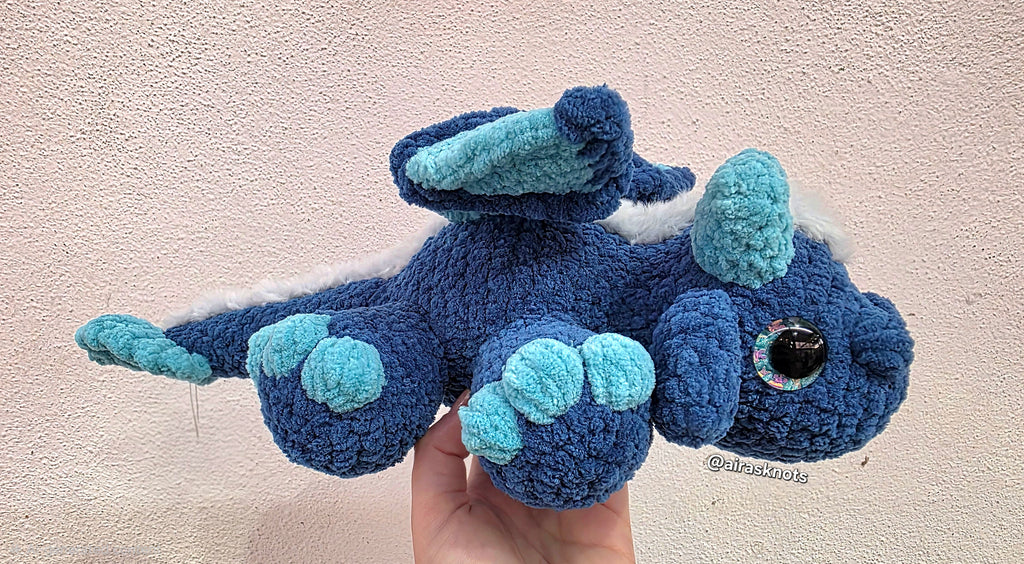 Blue Crochet Dragon