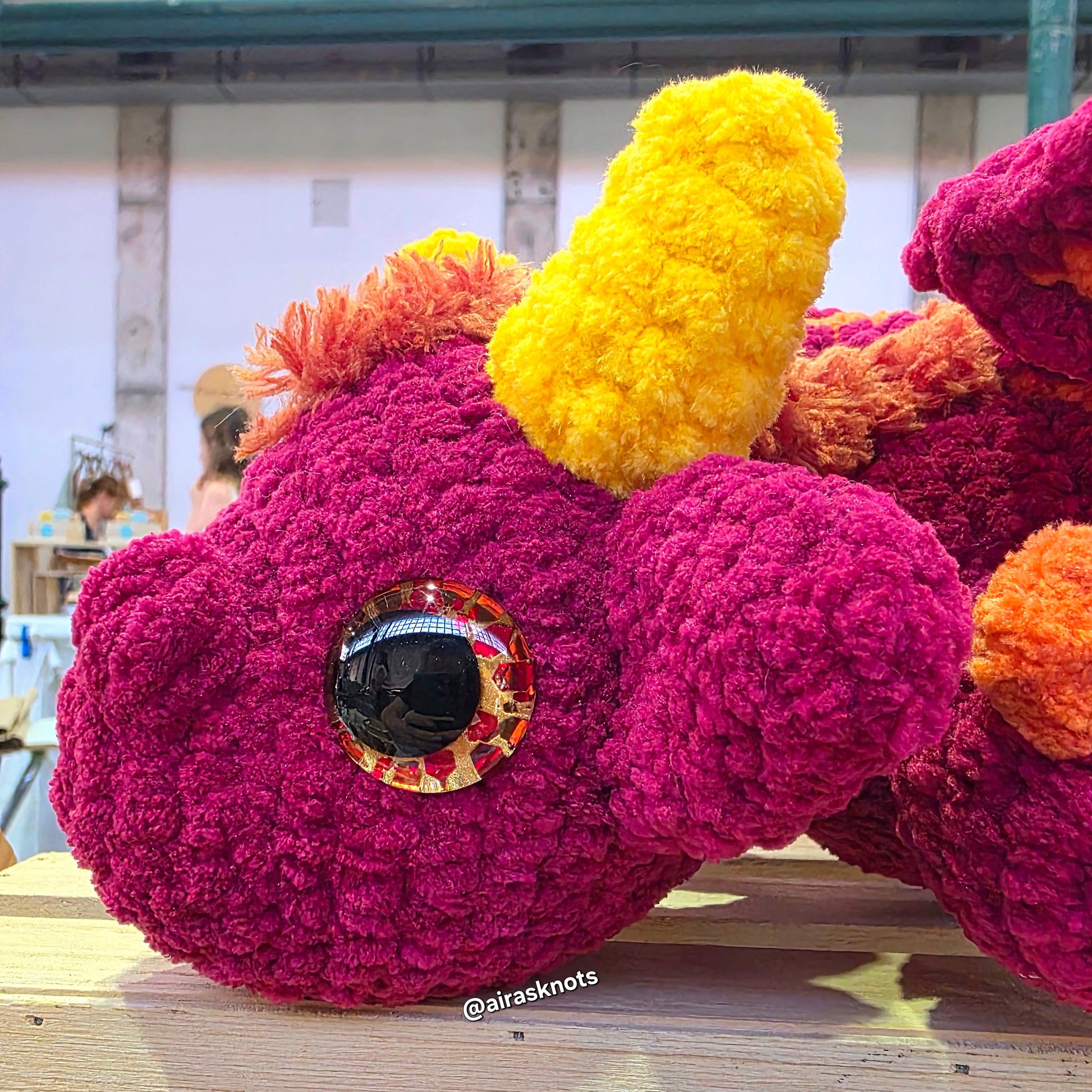 Red & Orange Crochet Dragon