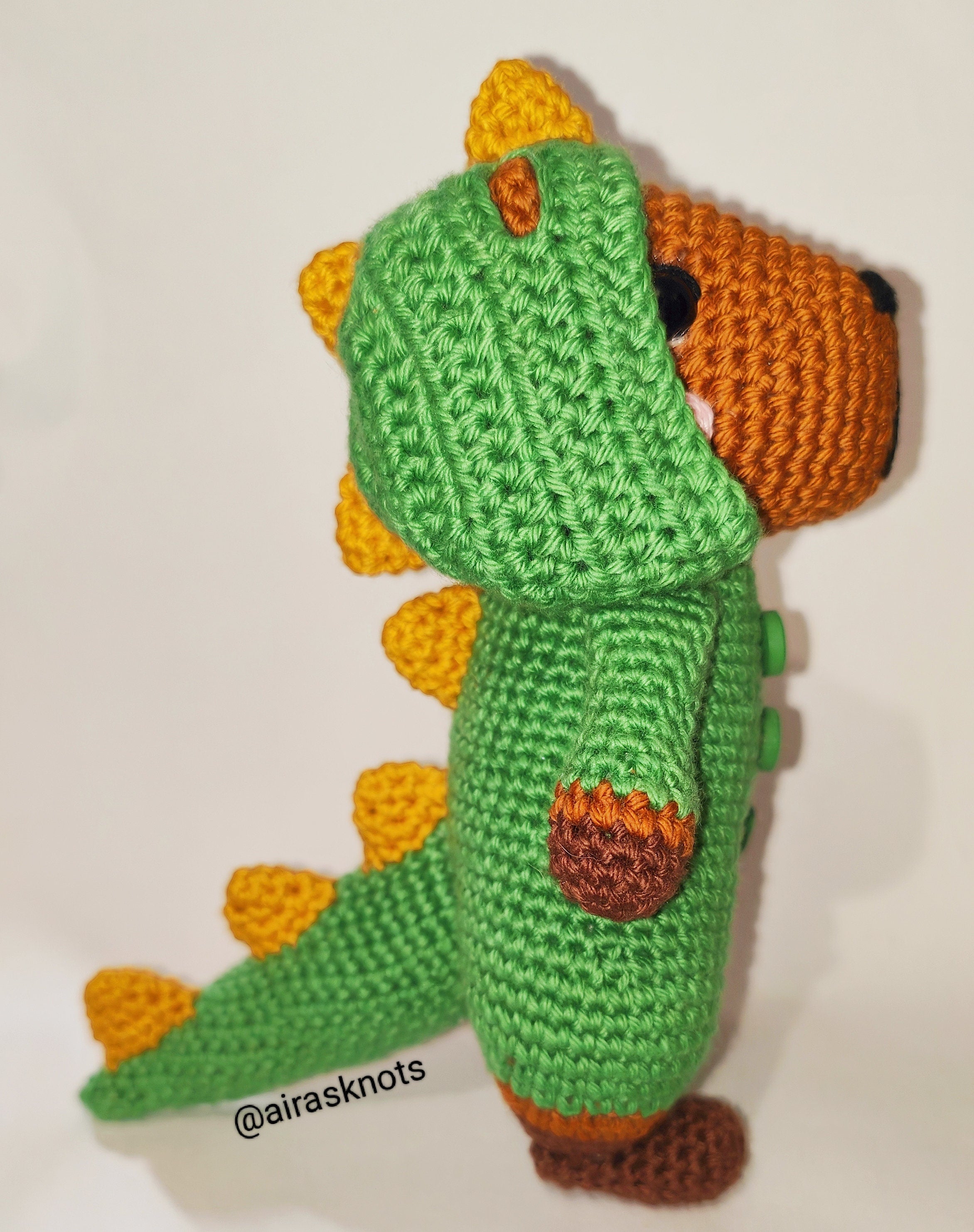 Capi the Capibara in a Dino Pyjama Amigurumi PDF Pattern English