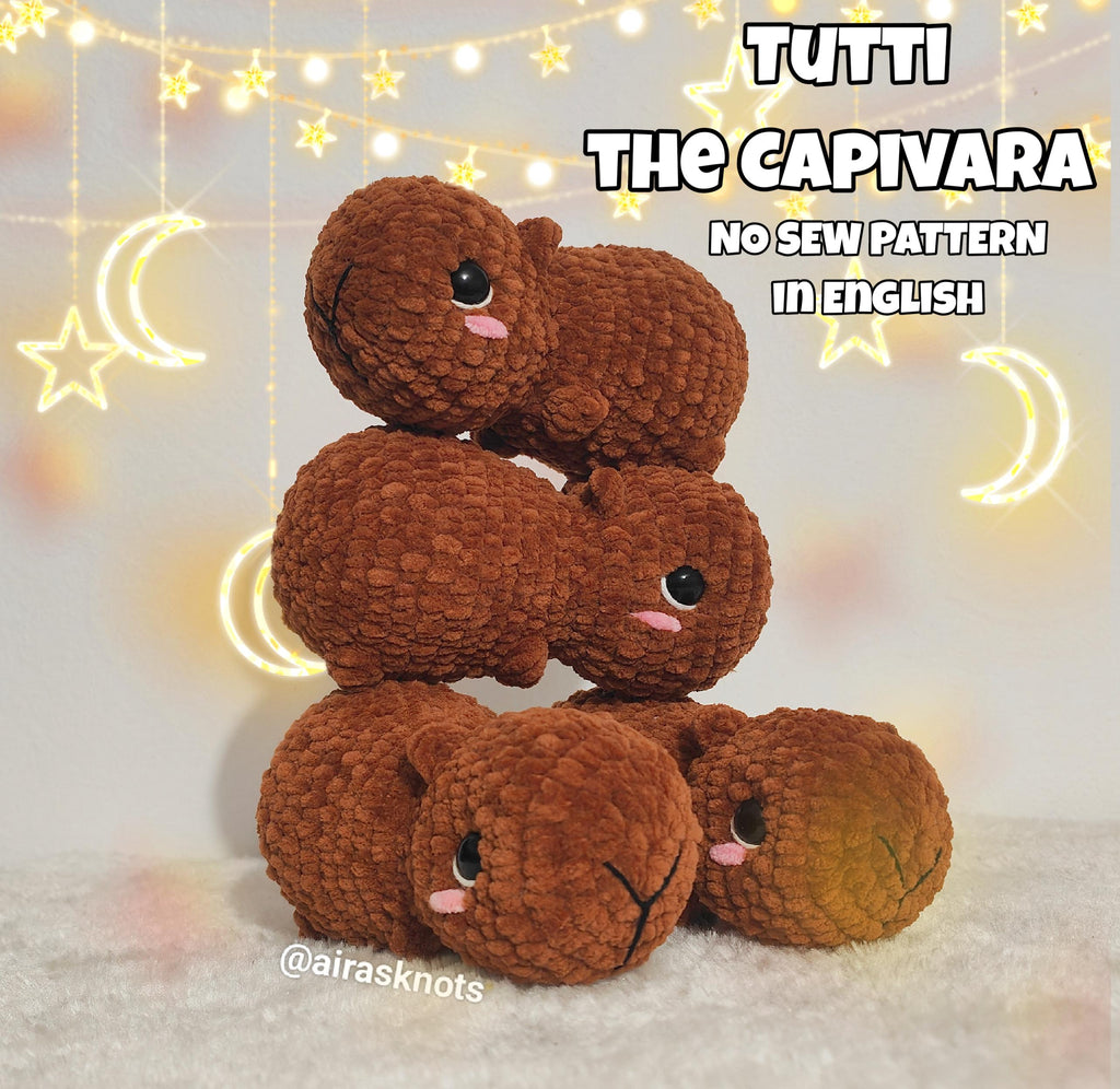Tutti the Capivara No Sew Amigurumi PDF Pattern in English