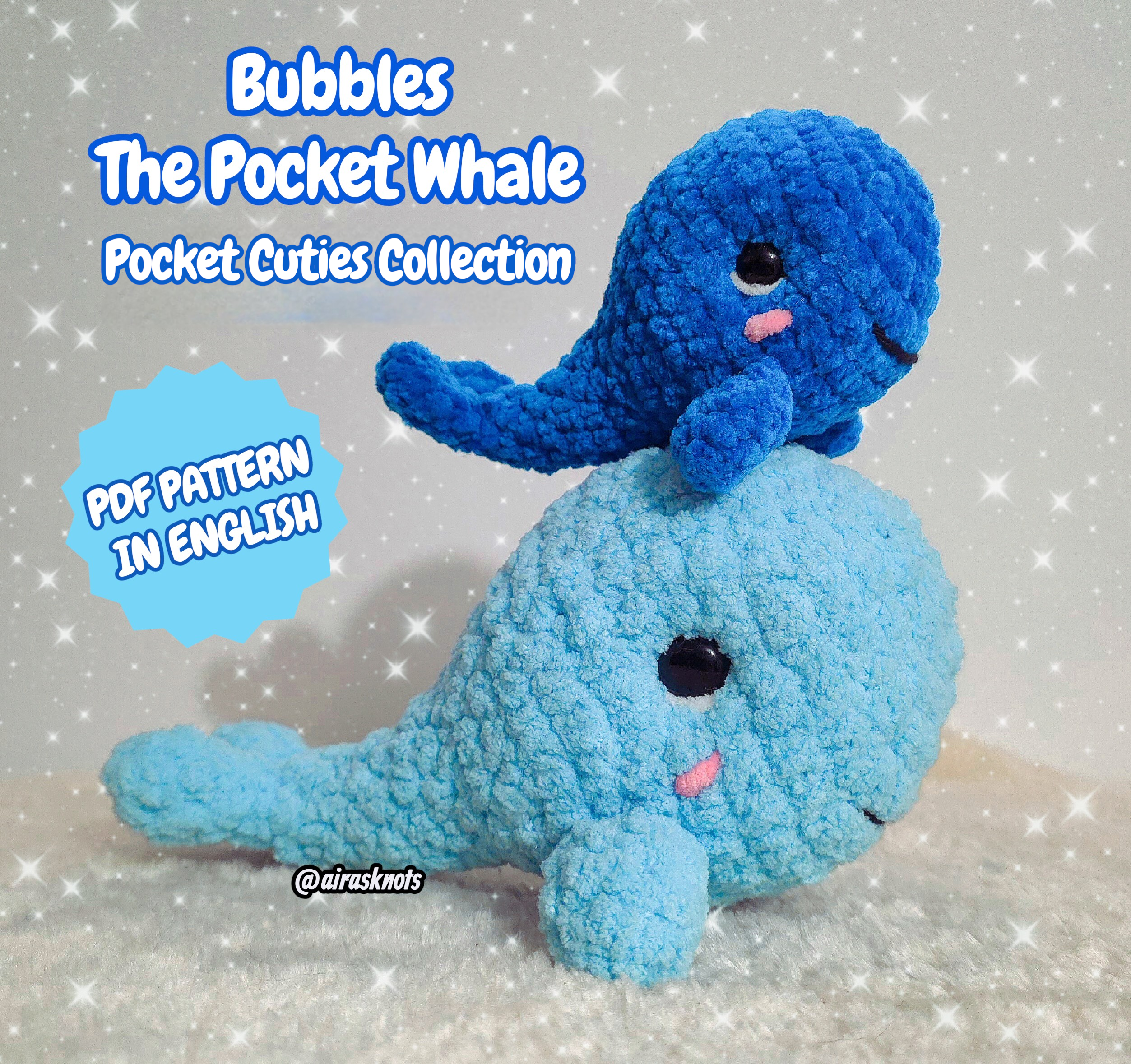 Bubbles, the Pocket Whale PDF Pattern in English