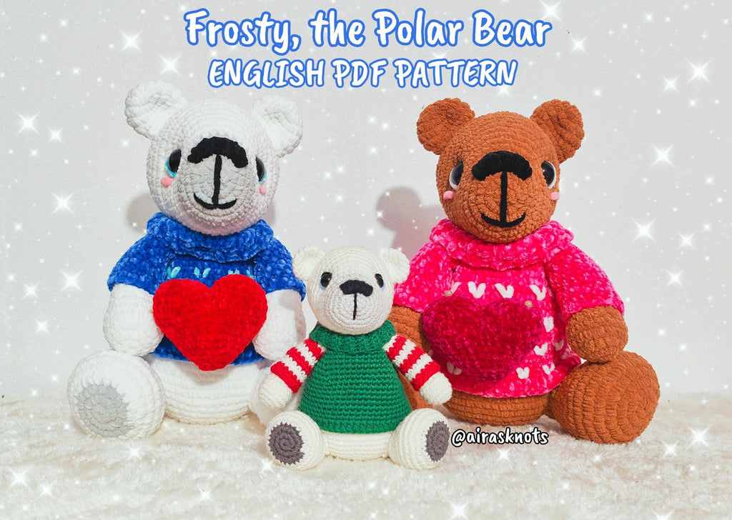 Frosty the Polar Bear Amigurumi PDF Pattern in English