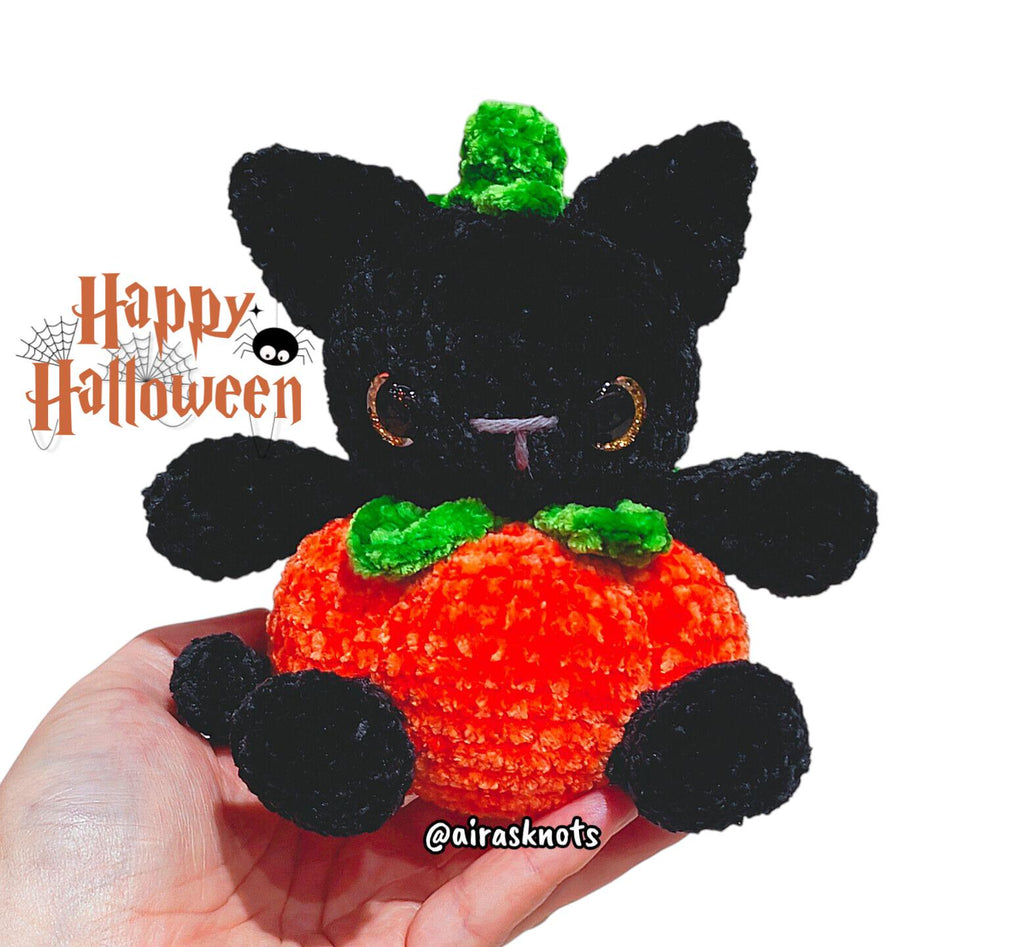 Molde PDF de amigurumi de coelho abóbora Puffkin em inglês