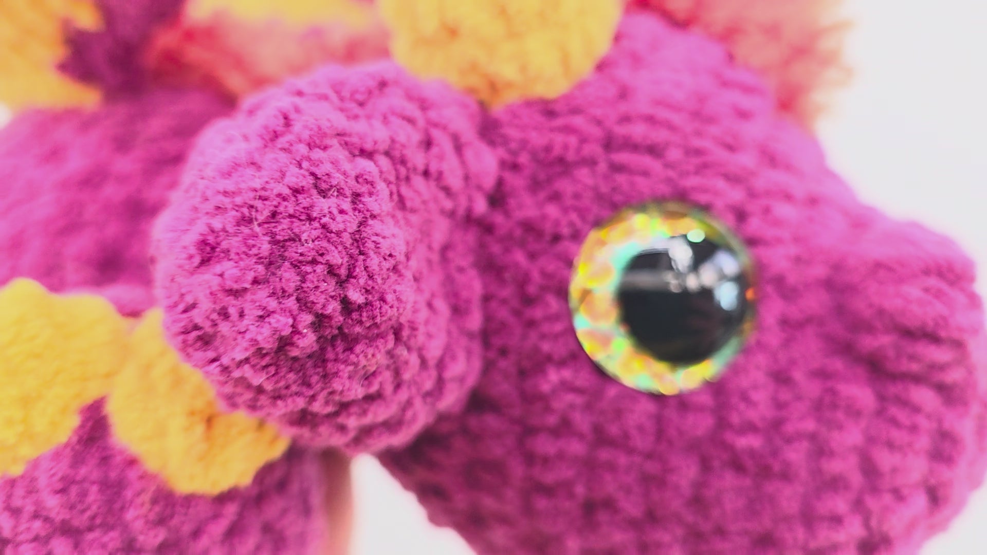 Burgundy & Yellow Crochet Dragon