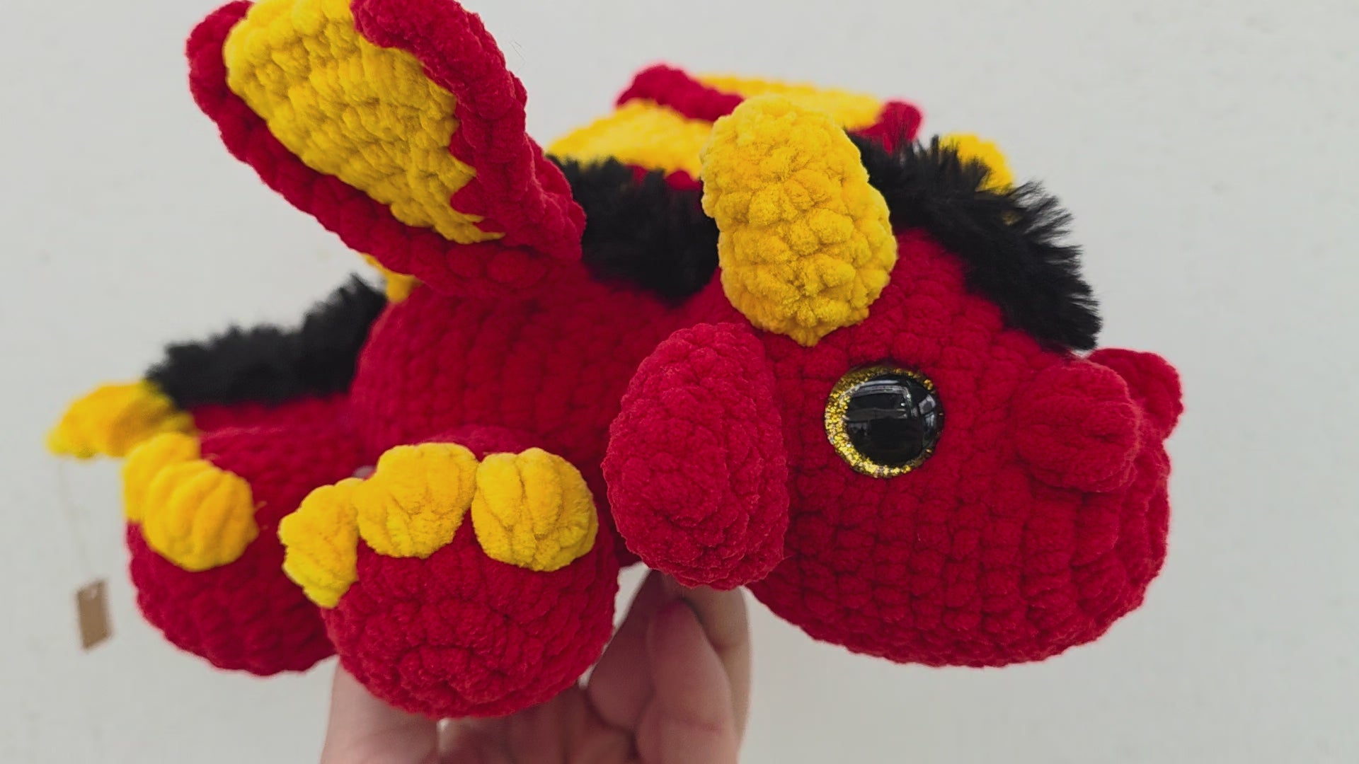Red & Yellow Crochet Dragon