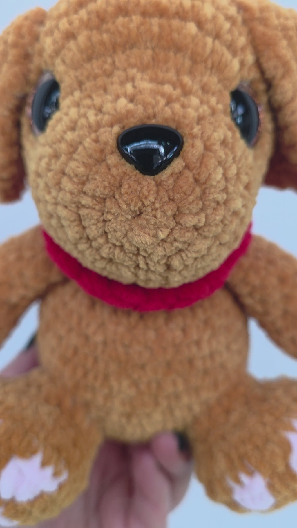 Crochet Golden Retriever Puppy with Red Collar